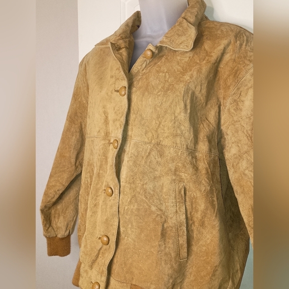 Vintage‎ Tan HUNT CLUB Leather Coat (#1,206) - Picture 10 of 12